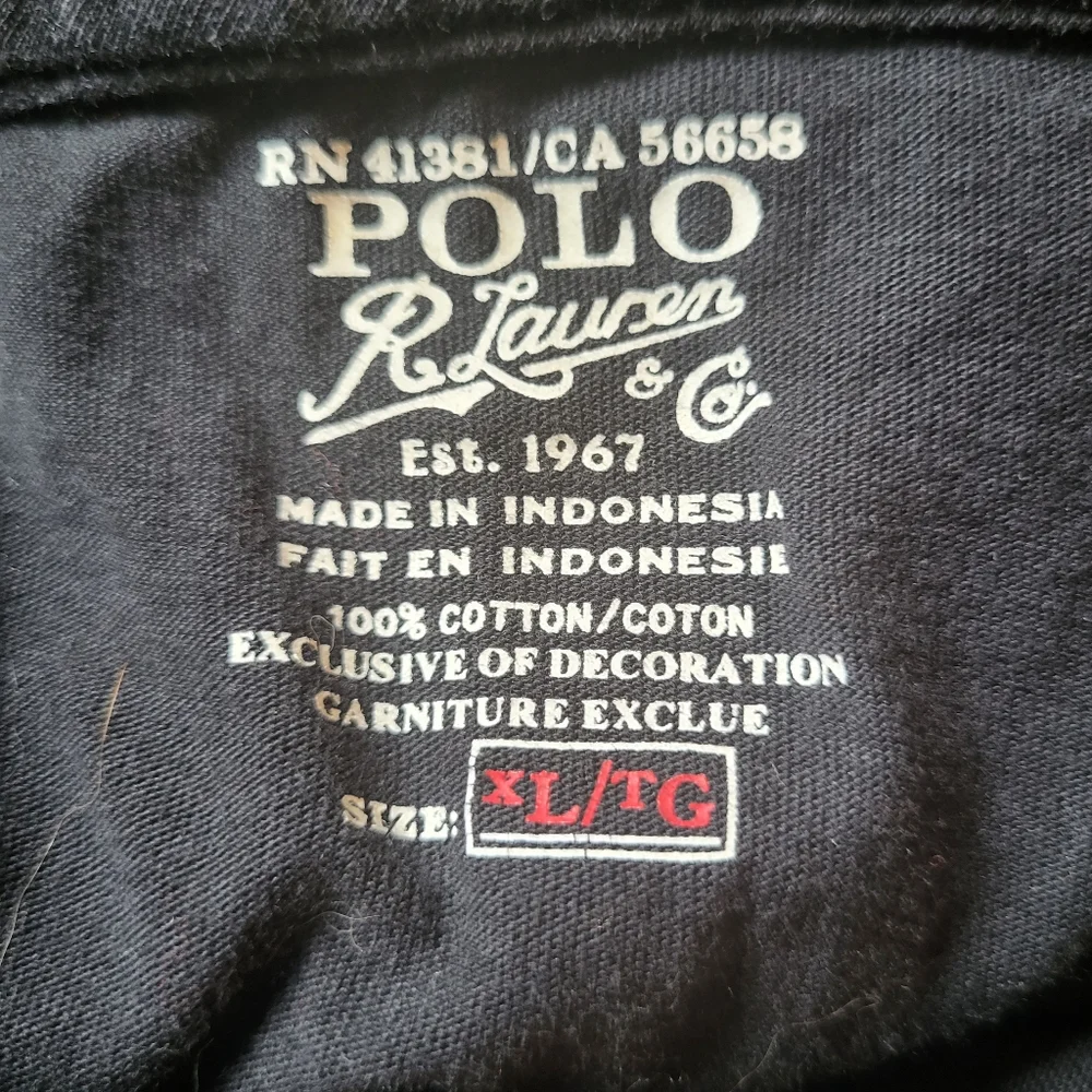 Polo Ralph Lauren V Neck Tee Black Sz XL